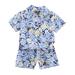 Kids Toddler Baby Girls Spring Summer Floral Cotton Print Short Sleeve Shirt Tops Shorts Baby Saddle Blanket Checke Pants Girls New Born Baby Girl Clothes Full Set Kid Outfits for Girls Take Clothes