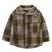 Savings Clearance 2024! Funicet Boys Flannel Shirts Button Down Western Shirts Boys Christmas Outfit Toddler Plaid Shirts Boys Long Sleeve Shirts Brown 6 Years