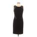 Xscape Cocktail Dress - Sheath Scoop Neck Sleeveless: Black Print Dresses - New - Women's Size 8