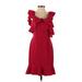 Rachel Zoe Cocktail Dress - Party Scoop Neck Sleeveless: Red Solid Dresses - Women's Size 2