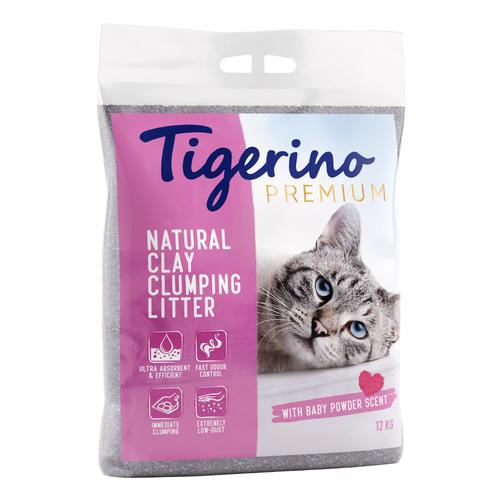 12kg Tigerino Premium Katzenstreu Babypuderduft