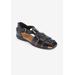 Extra Wide Width Women's The Cooper Fisherman Flat by Comfortview in Black (Size 11 WW)