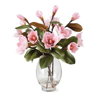 Pink Magnolia Stems in Glass - Frontgate