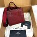 Coach Bags | Nwt Coach Field Tote 22 In Signature Brass/Wine Leather Original Pkg | Color: Red | Size: Os