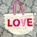 Victoria's Secret Bags | New!! Victoria’s Secret “Love” Beach Tassel Tote | Hot Pink, Red, Cream | Color: Pink/Red | Size: Os