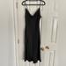Zara Dresses | Nwt Zara Black Satin Slip Dress With Side Split - Size L | Color: Black | Size: L