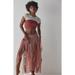 Free People Skirts | Free People Intimately A Day Out Slip Sheer Lace Maxi Skirt Size Xs. B-9 | Color: Pink | Size: Xs