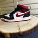 Nike Shoes | Nike Air Jordan 1 Mid Gym Red Black White (12c). (New Without Box Or Tags) | Color: Black/Red | Size: 12b