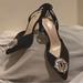 Zara Shoes | New Zara Black Crystal Emebellished Pointy Toe Heels Strappy Ankle Strap 8 / 39 | Color: Black | Size: 8