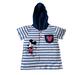 Disney Shirts & Tops | Disney Baby Boys Short Sleeve Hooded Striped Mickey Mouse T-Shirt | Color: Blue/White | Size: 12mb