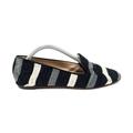 J. Crew Shoes | J Crew Womens 7 Black Cream Grey Striped Fabric Slip On Loafers Casual Shoes | Color: Black/Gray | Size: 7