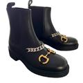 Gucci Shoes | Gucci Horsebit Chain Leather Chelsea Black Ankle Boot 38.5 | Color: Black | Size: 38.5eu