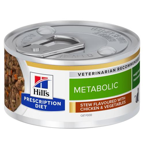 96x 82g Hill’s Prescription Diet Katze Metabolic Care mit Huhn Stew Katzenfutter nass