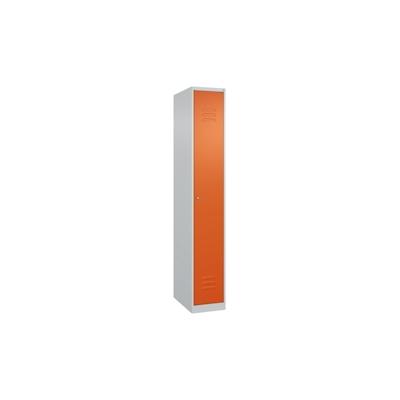 C+P Spind Classic PLUS, 1 Abteil, HxBxT 185x30x50cm, Zylinderschloss, Hellgrau/Reinorange von PROREGAL Image