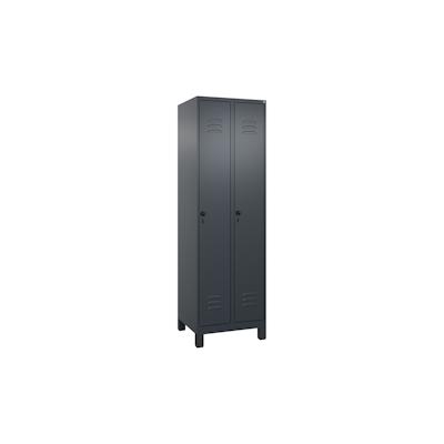 C+P Spind Classic PLUS, Füßen, 2 Abteile, HxBxT 195x60x50cm, Sicherheitsdrehriegel, Anthrazit von PROREGAL Image