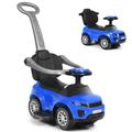 Maxmass 3-in-1 Kids Ride on Push Car, Toddler Foot to Floor Sliding Car with Removable Handlebar, Guardrail & Footrest, Music, Horn, Underneath Storage, Baby Slider Walker for Boys Girls (Blue)