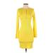 Casual Dress: Yellow Dresses - Women's Size Medium