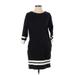 Vince. Casual Dress - Sheath Crew Neck 3/4 sleeves: Black Color Block Dresses - Women's Size X-Small