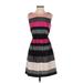 Ann Taylor LOFT Casual Dress - A-Line Crew Neck Sleeveless: Pink Color Block Dresses - Women's Size X-Small