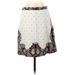 Holding Horses Casual A-Line Skirt Knee Length: Ivory Polka Dots Bottoms - Women's Size 6