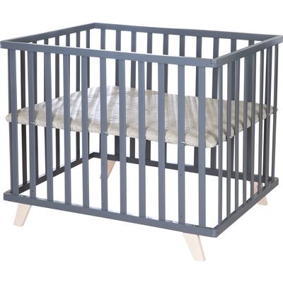 Laufgitter ROBA "Luxe, grau, 75x100 cm", Baby, grau (anthrazit), Laufställe, mit Laufgittereinlage Greyish gesteppt