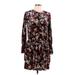 Ella Moss Casual Dress - DropWaist: Burgundy Floral Dresses - Women's Size 16