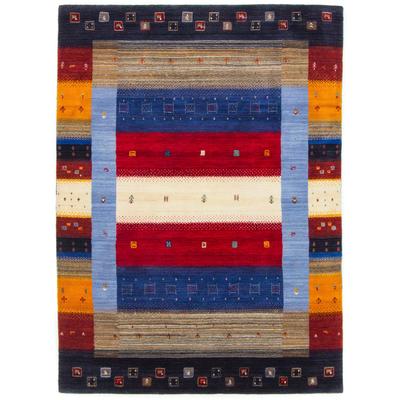 Wollteppich CARPETFINE "Gabbeh Don, auch als Läufer", bunt (multi), B:80cm H:15mm L:150cm, Wolle, Teppiche, reine Wolle, handgearbeitet, weicher natürlicher Flor, Wohnzimmer Image