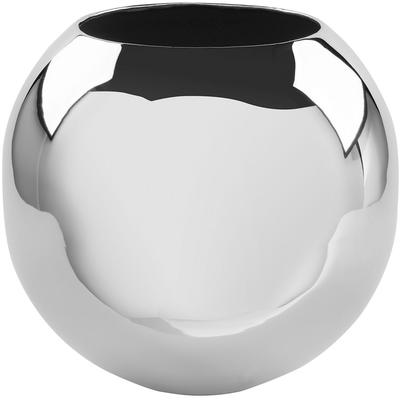 Dekovase FINK "MOON", silber (silberfarben), H:20cm Ø:25cm, Eisen, Vasen, Kugelvase, Tischvase aus Metall, vernickelt Image