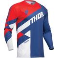 Thor Sector Checker Youth Motocross Jersey, white-red-blue, Size M