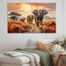Dakota Fields African Elephant Prairies I On Metal 4 Pieces Print Metal in Gray/Orange | 28 H x 48 W x 1 D in | Wayfair
