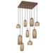 Hammerton Studio Vessel 9 - Light LED Cluster Pendant Glass in White/Brown | 16.7 H x 28.3 W x 28.3 D in | Wayfair CHB0091-09-BB-B-C01-L1