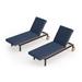 NewAge Products Outdoor Furniture Monterey 81" Teak Reclining Chaise Lounge Chair w/ Cushions Wood/Metal in Gray | 20 H x 27 W x 81 D in | Wayfair