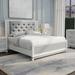 Roundhill Furniture Galaxy Tufted Platform Bed Metal in Brown/White | 60 H x 64 W x 86 D in | Wayfair B808Q