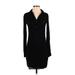 James Perse Casual Dress - Sweater Dress: Black Dresses - Women's Size X-Small