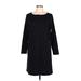 Gap Casual Dress - Sweater Dress: Black Solid Dresses - Women's Size 12