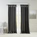 Kelly Clarkson Home Rivau Faux Silk Lined Twist Tab Window Curtain Panel Polyester in Black | 50" W x 108" L | Wayfair