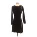 French Connection Casual Dress - Sheath High Neck Long sleeves: Black Print Dresses - Women's Size 0