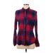 Gap Long Sleeve Button Down Shirt: Red Plaid Tops - Women's Size Medium