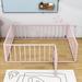 Harriet Bee Idonah Metal Floor Bed w/ Fence & Door Metal in Pink/Black | 21 H x 56 W x 77 D in | Wayfair 898B98FFF73C42ADAA571A4DB1C27597