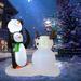 The Holiday Aisle® 7 Foot Christmas Inflatable Penguin & Snowman Outdoor Decorations w/ Build-in LED Lights, in White | Wayfair