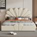 Latitude Run® Upholstered Petal Shaped Platform Bed w/ Hydraulic Storage System, PU Storage Bed | 46.5 H x 62.8 W x 83.5 D in | Wayfair