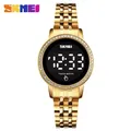 SKMEI-Montre numérique LED tactile étanche pour femme montres-bracelets en diamant pour femme