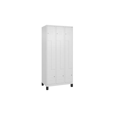 C+P Z-Spind Classic PLUS, Füßen, 6 Abteile, HxBxT 195x90x50cm, Zylinderschloss, Verkehrsweiß von PROREGAL Image