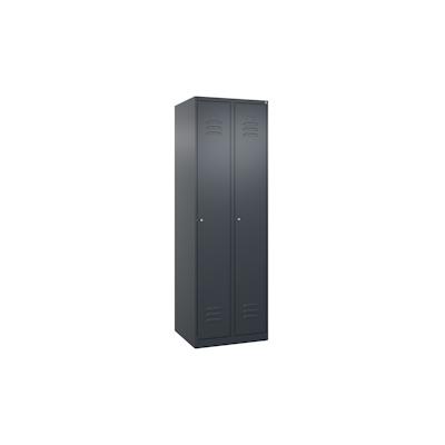 C+P Spind Classic PLUS, 2 Abteile, HxBxT 185x60x50cm, Zylinderschloss, Anthrazit von PROREGAL Image