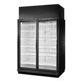 True TRM2L-BLK-WHT-1BLKRR-YY-4 65 1/2" 2 Section Supermarket Display Freezer, (2) Right Hinge Doors, Black, 208-240v | True Refrigeration