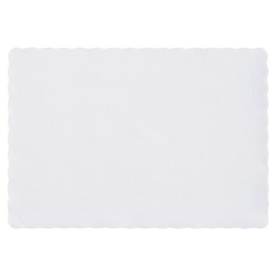 Hoffmaster PM32052 Placemat - 13 1/2" x 9 1/2", Paper, White, Scalloped Edges