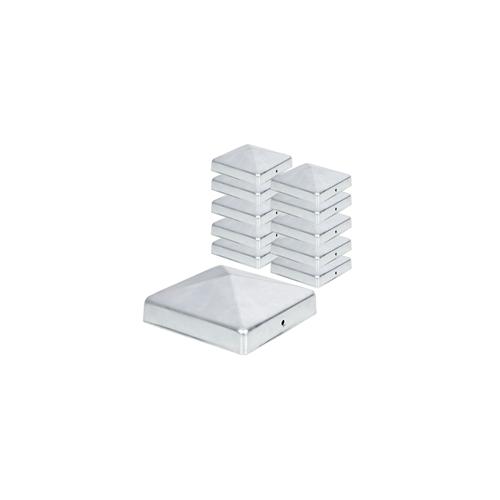 10x VOSS.garden Pfostenkappe 90 x 90mm, verzinkte Schutzkappe für Holzpfähle, inkl. Schrauben