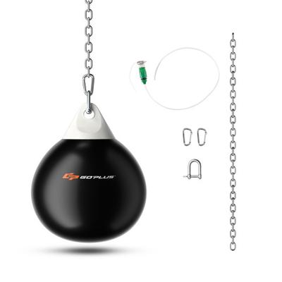 Costway 21 Inch Water Punching Bag with Adjustable Metal Chain-Black