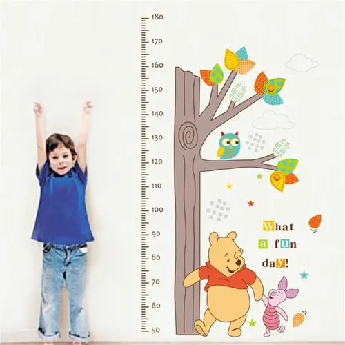 Nette Wachstum Chart Baum Winnie Kinder Höhe Messung Die Pooh Eule Wand Aufkleber Parlor Kids