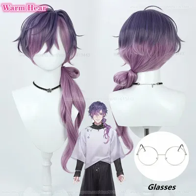 Neu! Uki Violeta Cosplay Perücke Vtuber Nijisanji lang 67cm dunkel violett Farbverlauf Perücken hitze beständige synthetische Party Perücken Perücke Kappe Image